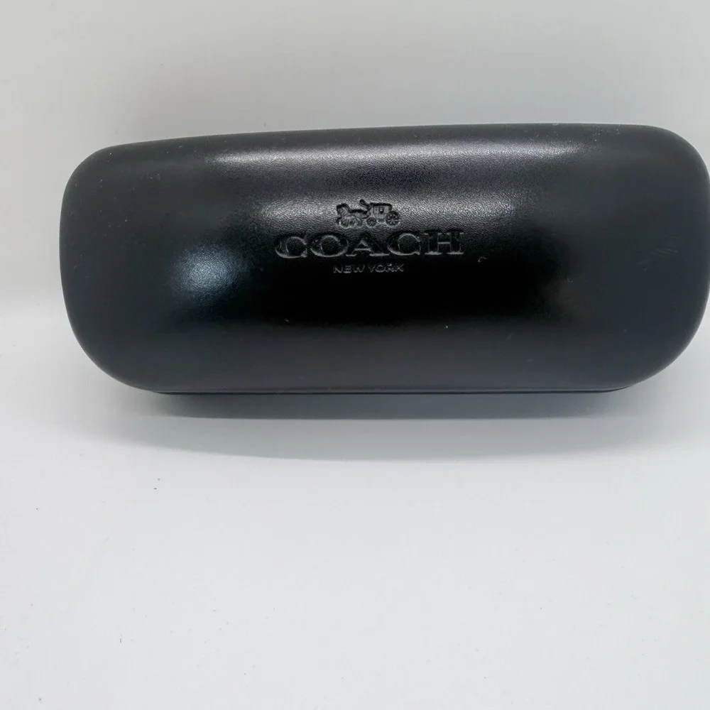 Coach New York Leather Sunglasses Glasses Hard Shell Clamshell Case in Black